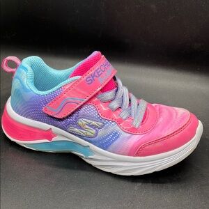 Skechers S-Lights Kids' Pink & Purple Light-Up Sneaker Tennis Shoes Size 12